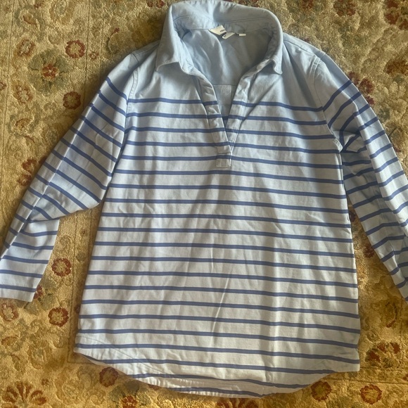 Blue and Dark Blue Striped Long Sleeve Shirt - Picture 2 of 7